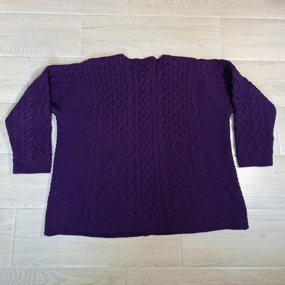 Aran Crafts Ireland Meriono Wool Chunky Knit Button Front Cardigan Sweater - XXL - Picture 7 of 8